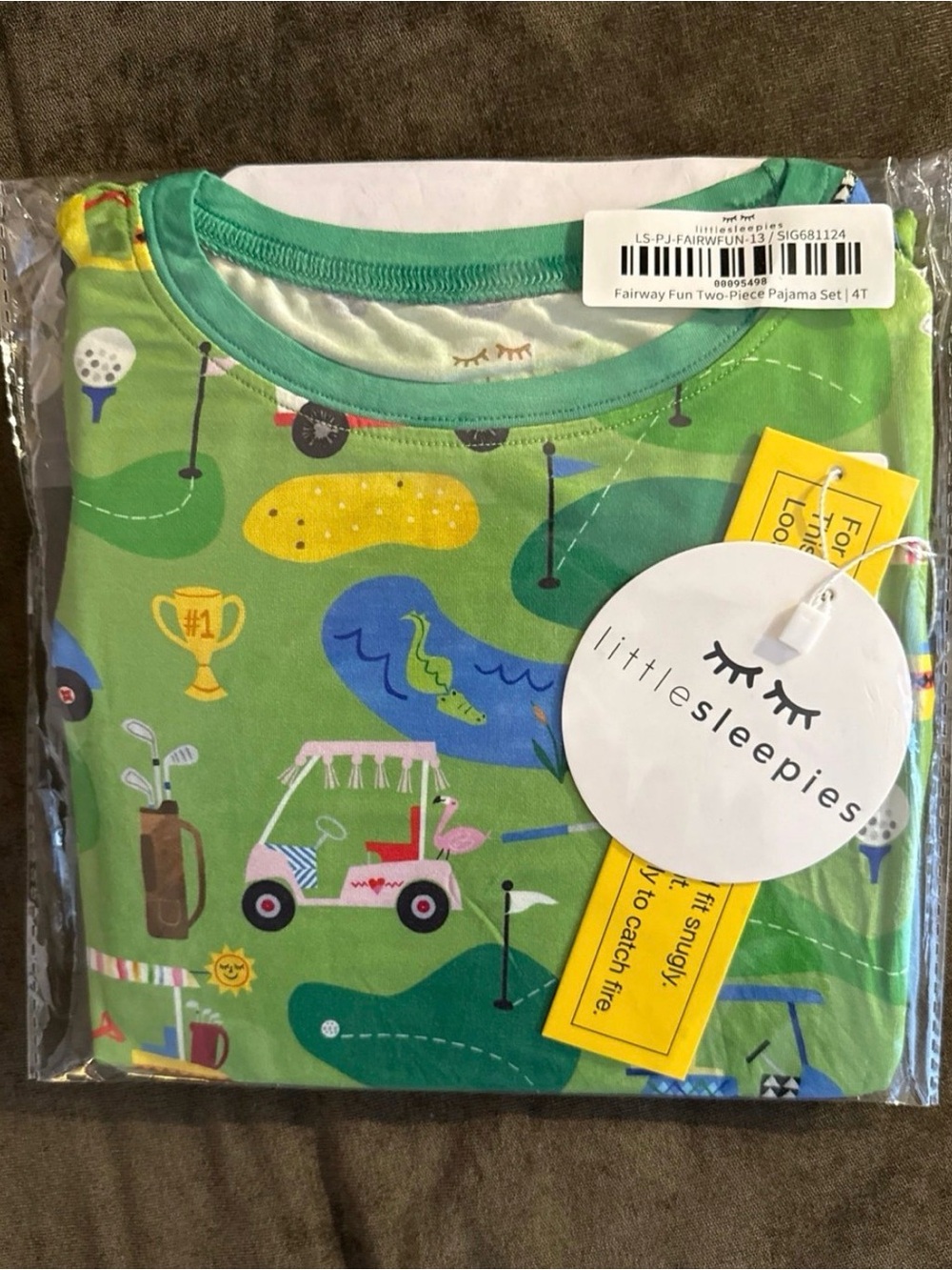 Little Sleepies Fairway Fun LS Shirt/Pant PJ Set - Size 4T